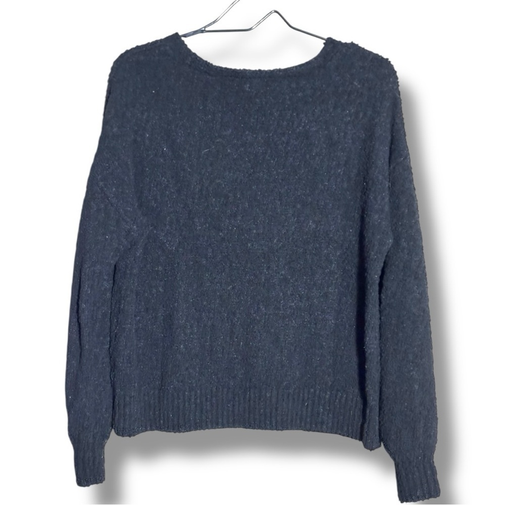 Sanctuary Charcoal Cozy Fuzzy Long Sleeve Size Large V-Neck Sweater - Picture 16 of 16